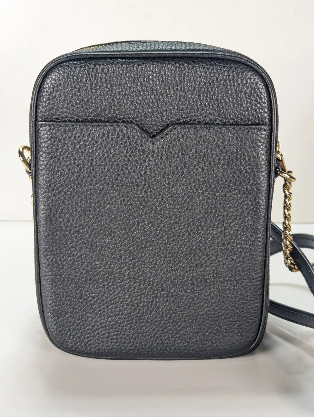 Michael Kors Jet Set Flight Travel Black Pebbled Leather Medium Crossbody Bag